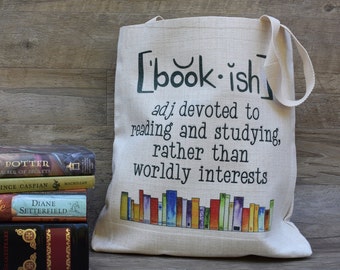 Bookish Tote Bag ~ Literary Bag ~ Library Bag ~ Bookish Quote