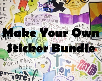 Make Your Own Bundle ~ Literary Bookish Stickers for Laptop Water Bottle Notebook