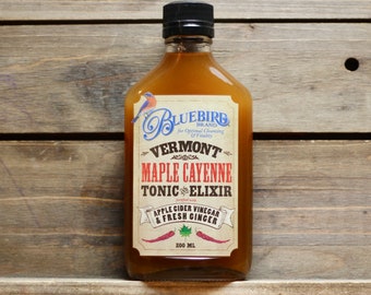 Maple Cayenne Tonic & Elixir with Fresh Ginger and Apple Cider Vinegar by BLUEBIRD BRAND