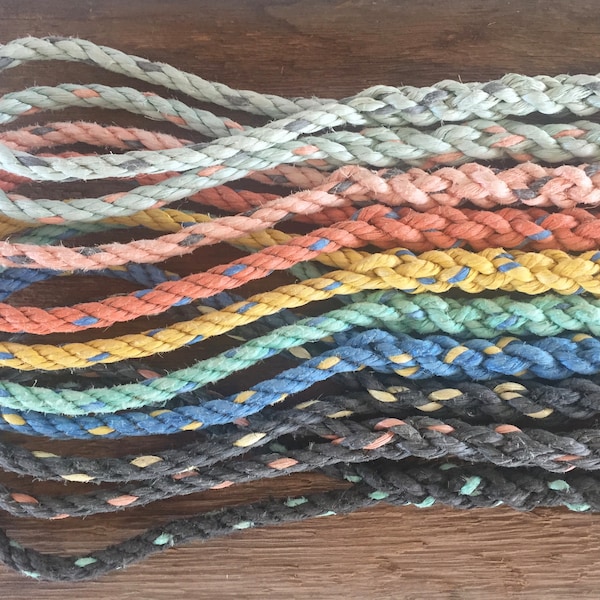 6' Rope dog leash, Upcycled lobster rope, Maine made, nautical dog lead, dog gift, custom colors, by WharfWarp