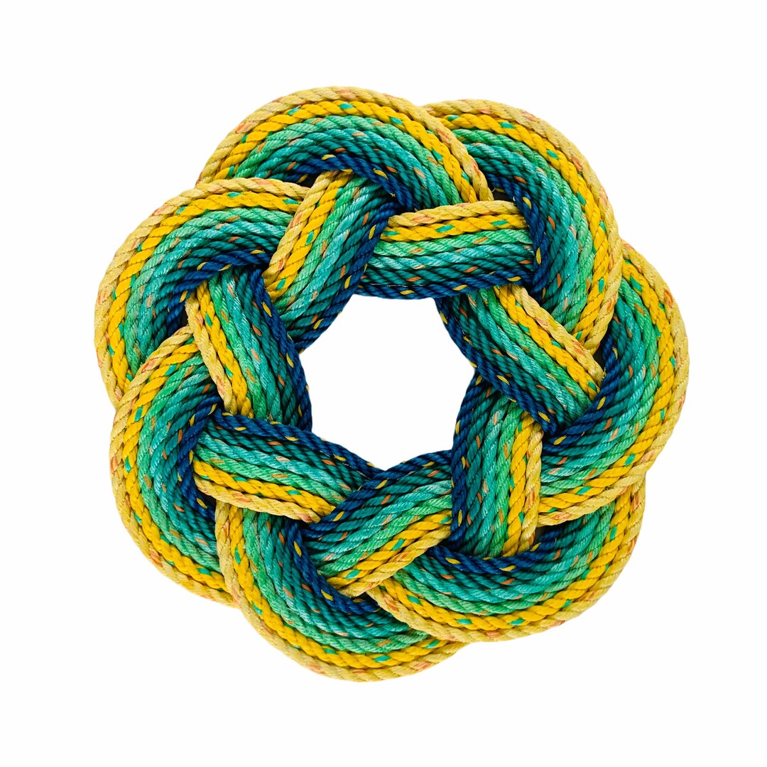 Summer Wreath, Upcycled Lobster Rope Wreath, Door Decoration, Nautical Outdoor Wreath, Hand