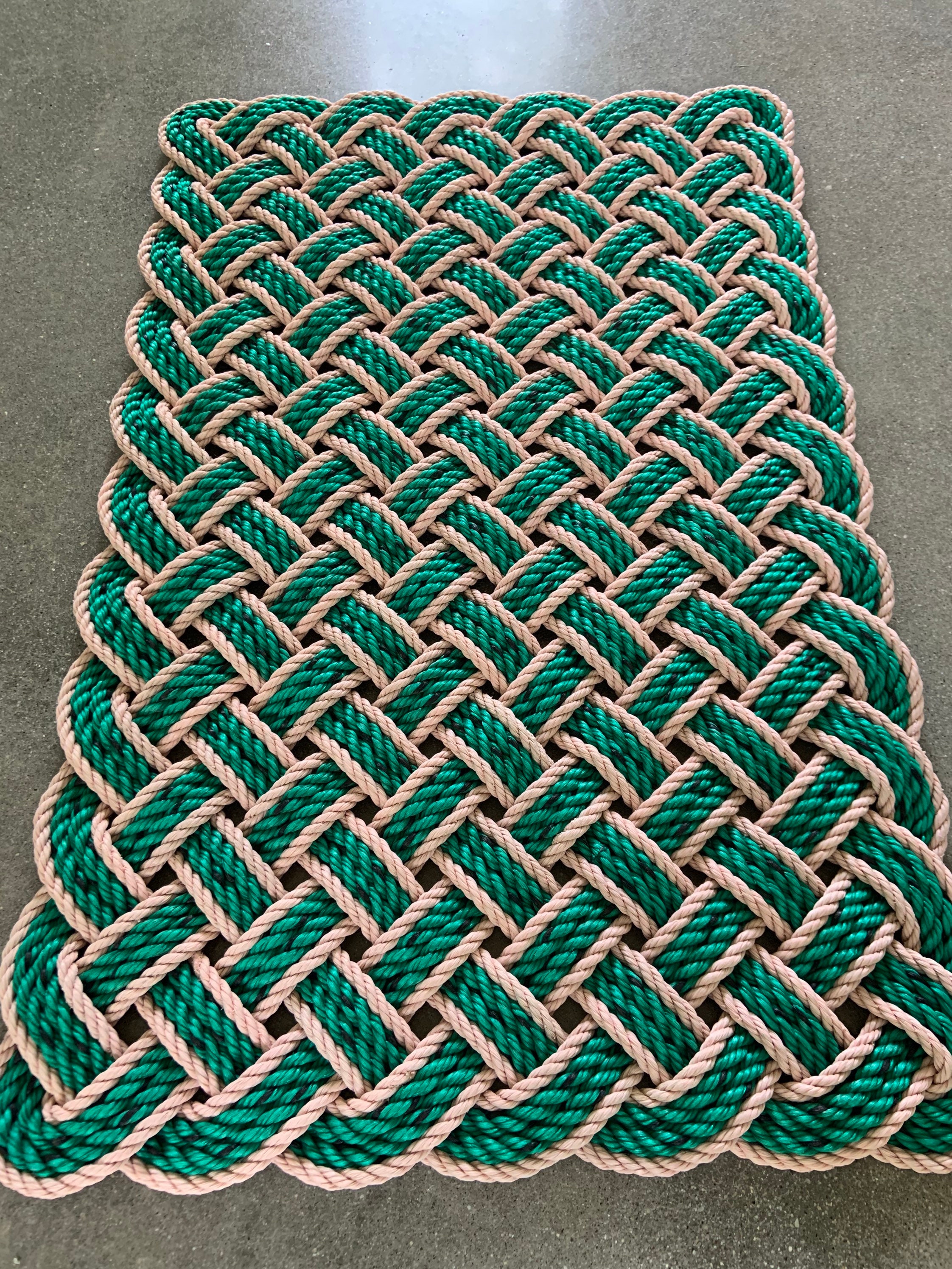 Dune Grass Rope Mat Upcycled lobster rope Maine made Etsy
