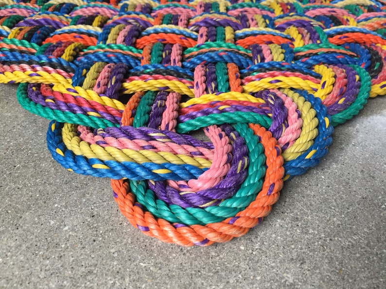 Lobster rope doormat Upcycled lobster rope Maine made Etsy