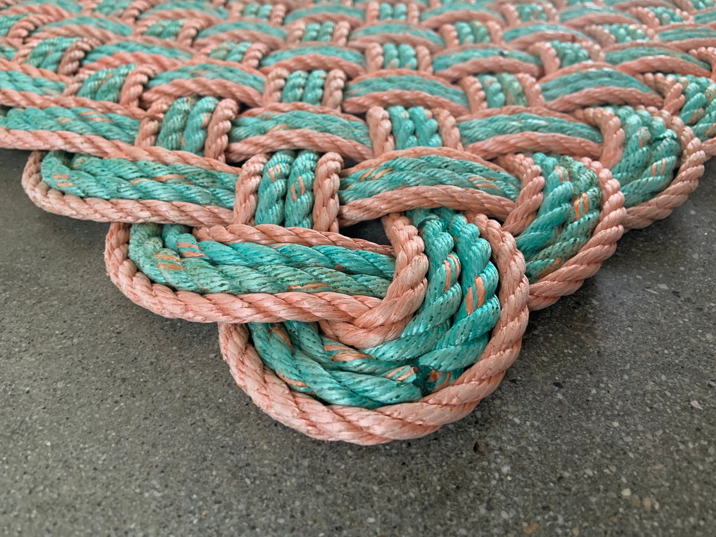Plastic Container Rope Mat Beach House Rope Mat Upcycled Lobster Rope Doormat Maine | Etsy