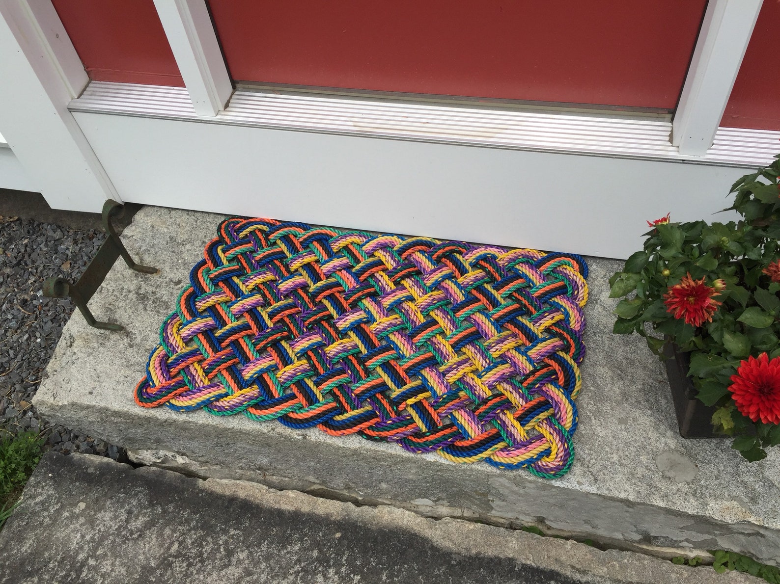 Lobster rope doormat Upcycled lobster rope Maine made Etsy