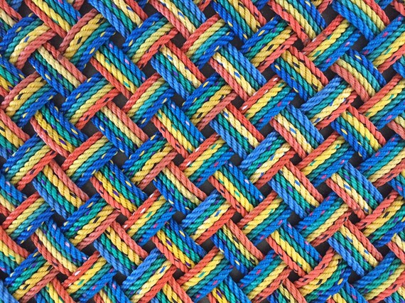 Maine Rope Doormat Upcycled Lobster Rope Maine Made Nautical Welcome Mat Durable Entrymat Colorful And Bright Outdoor Mat