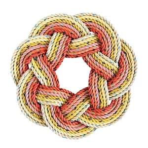 Couronne d'automne, corde de homard recyclée, couronne nautique fabriquée dans le Maine, couronne d'automne, décoration de porte d'automne, couronne d'extérieur tissée par WharfWarp