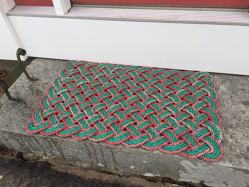 Maine Rope Mat Nautical Door Mat Upcycled Lobster Rope Etsy