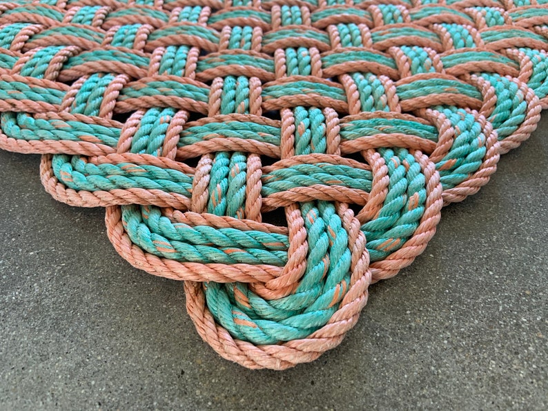 Maine lobster rope doormat Recycled lobster rope Maine made Etsy