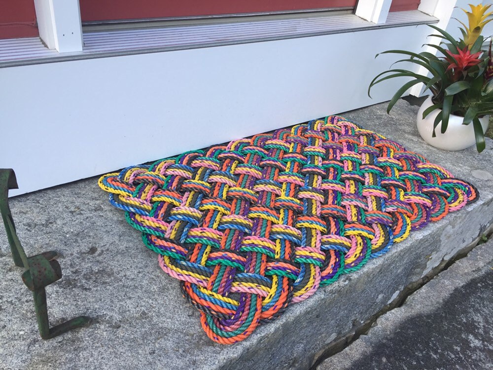 Lobster rope doormat Upcycled lobster rope Maine made Etsy