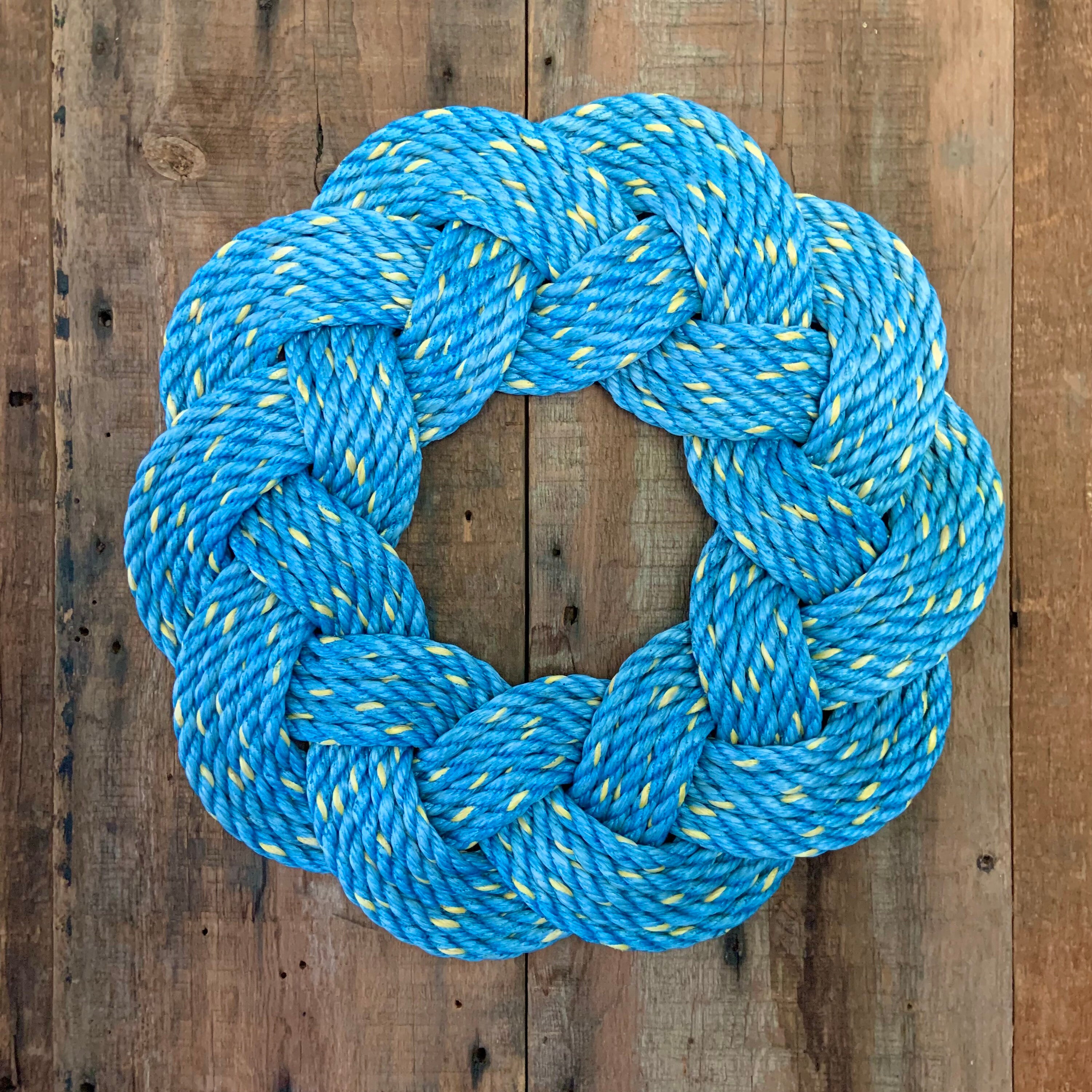Mariner Wreath in Sea Blue Blue Rope Wreath Upcycled Lobster Etsy