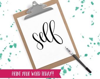 Hand Lettered Word of the Year - Self - INSTANT DOWNLOAD