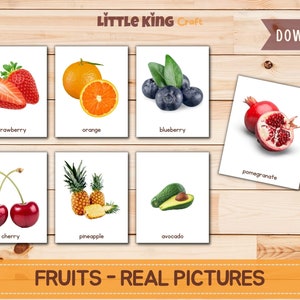Fruits Flashcard (real picture), montessori printable flashcard, Fruits print cards, Nomenclature FlashCards, fruit pictures three part card