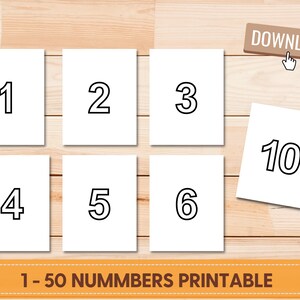 1-50 Numbers PDF With Each Number Each Page, 1-50 Numbers Coloring ...