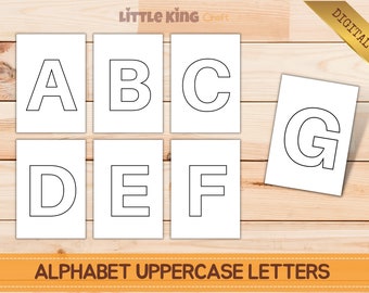 Alfabeto Letras Mayúsculas, ABC para colorear imprimible, Actividades del Alfabeto, Plantilla de Alfabeto - Letras Rústicas páginas pdf