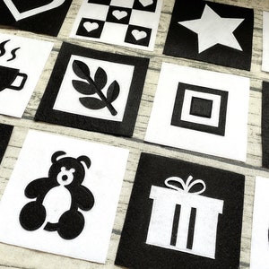 Baby Sensory Cards, High contrast flashcards for Newborn babies, Black & White flashcard, Infant stimulation cards, Monochrome Sensory Cards