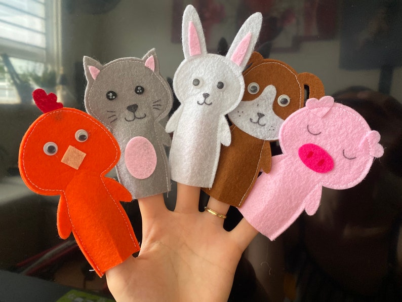 Animal Finger Puppets Finger Puppets Farm Animals Toys Felt Etsy