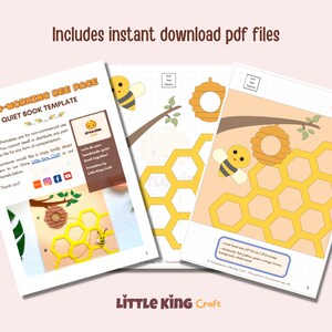 Hard-working Bee Quiet Book Page, Busy Book Page Pattern PDF, Toddlers Story Book Sewing Pattern, Quiet Book Patterns For Toddlers pdf
