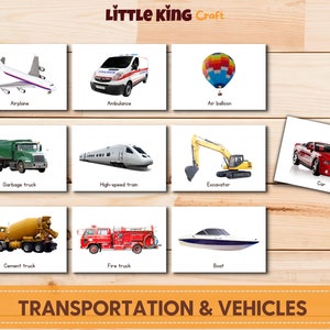 Vocabulary Transportation, Vehicles real Pictures, Vehiches Flash Cards, Transportation flashcards, Doman Flashcards, Printable flashcard