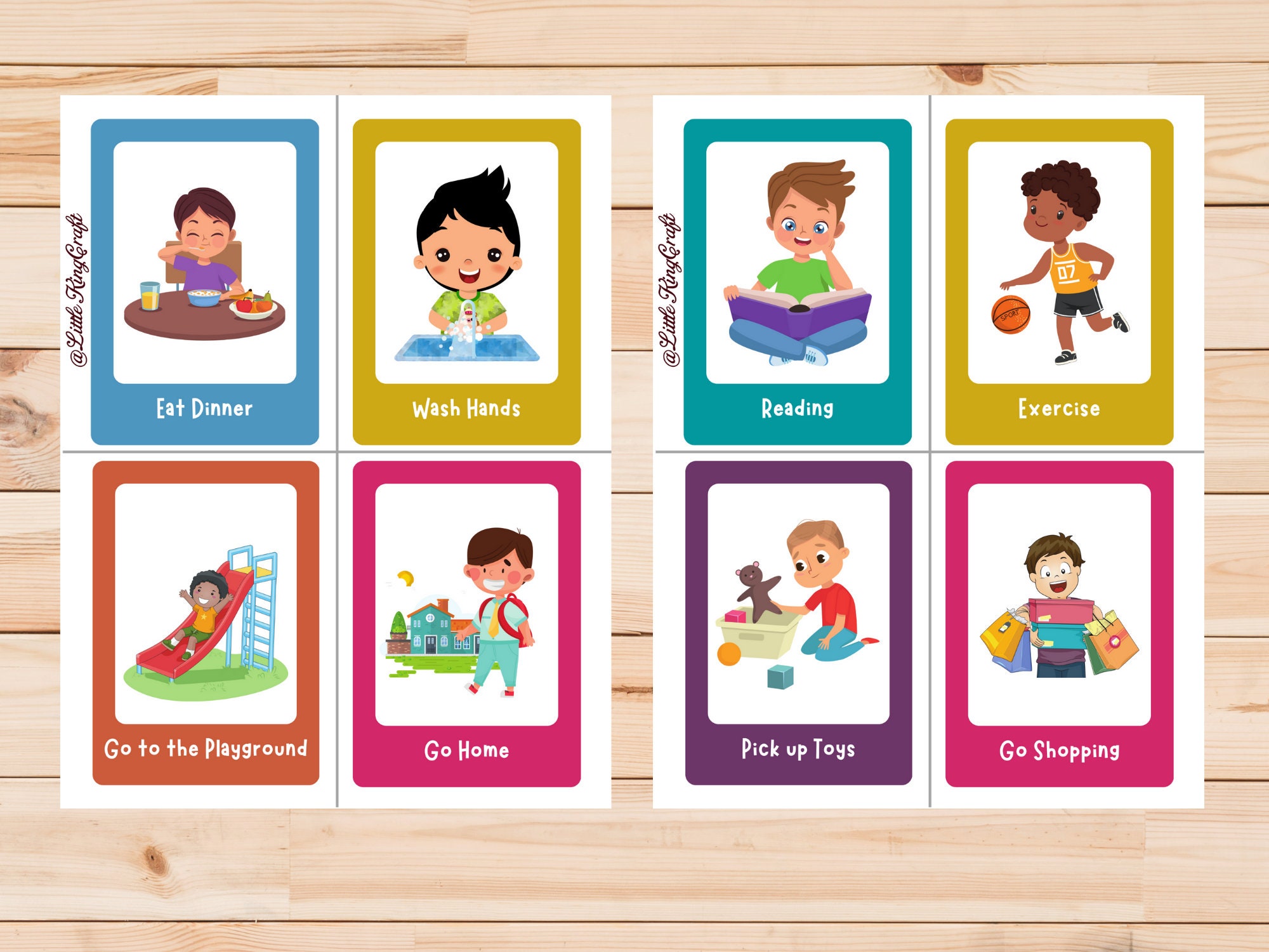 Daily routine flashcards for kids visual routine cards printable