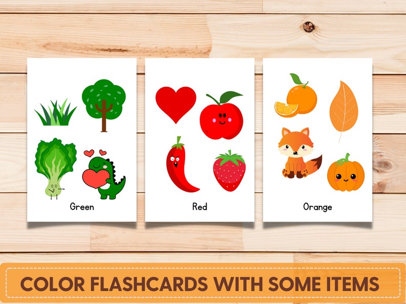 Color Flashcards, Montessori Printable, Toddlers Flacshcards, Color ...