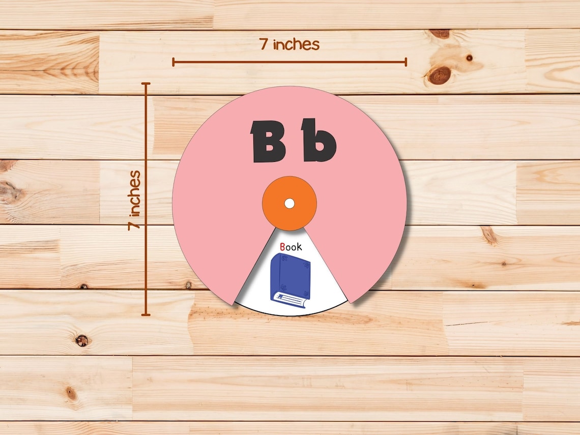 Printable Alphabet Spinners, Beginning Sounds Phonics Matching Wheels