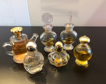 Vintage Miniature AVON Cologne Bottles, Collection of 6 Assorted AVON Bottles