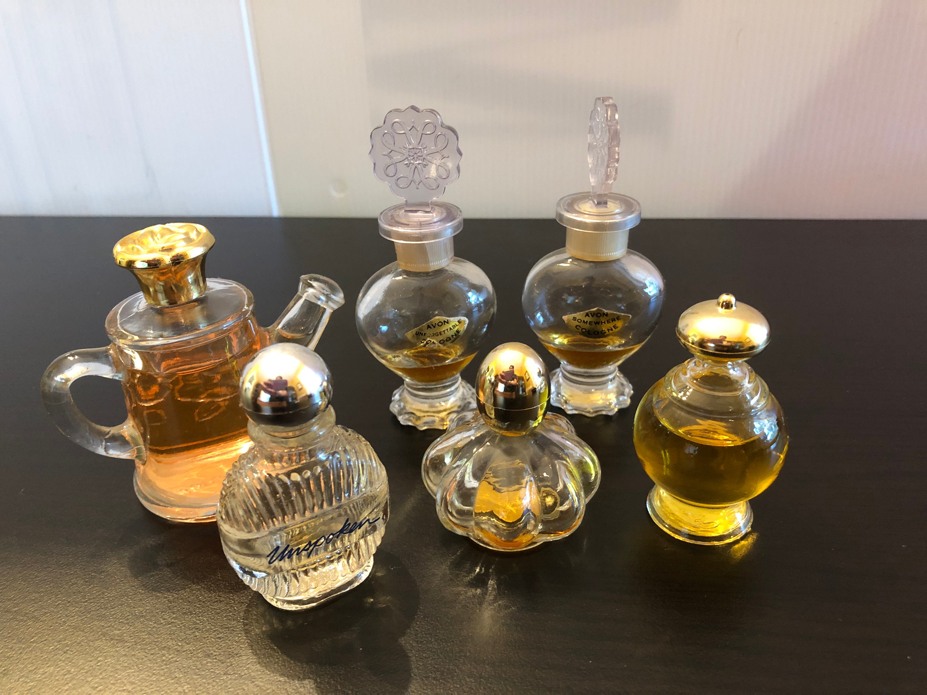 Vintage Miniature AVON Cologne Bottles, Collection of 6 Assorted