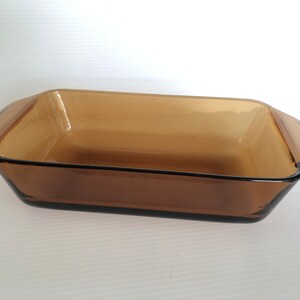 Vintage Amber Glass Loaf Pan, Anchor Hocking Loaf Pan, Brown Glass Meatloaf Pan