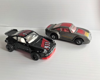 Vintage 2 Toy Cars / Porsches, Majorette Turbo 911 and Matchbox 959, Collectible Toy Cars 1970-1980s