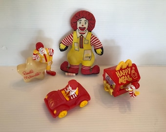 Lote vintage de 4 juguetes de McDonald's, años 1980 y 1990