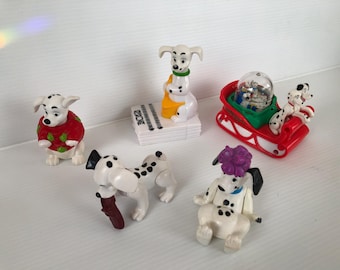 Lote vintage de 5 figuras/juguetes de Disney de los dálmatas 101 y 102, juguetes de la Cajita Feliz de McDonald's