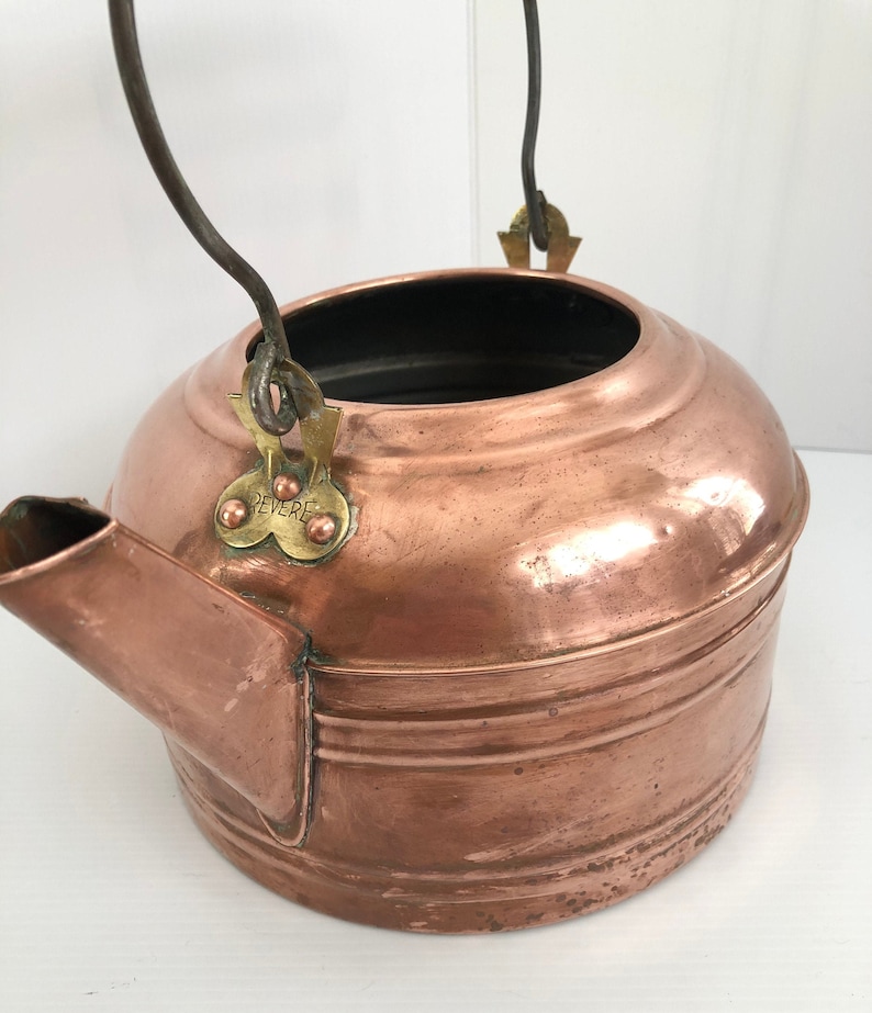 Vintage Large Revere Copper Tea Kettle Early 1900s Kettle no Etsy