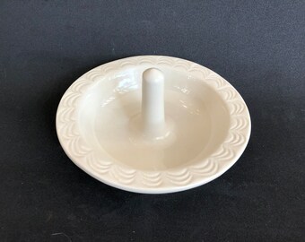 Vintage Ceramic Apple Baker, Hartstone Pottery Off White 5" Apple Cooker, Large Pottery Trinket or Ring Dish