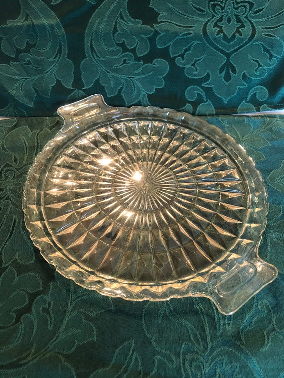 Vintage Depression Glass Serving Tray Clear Glass Windsor Etsy