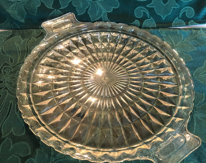 Vintage Depression Glass Serving Tray Clear Glass Windsor Etsy