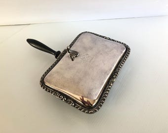 Vintage Silverplate Silent Butler Crumb Catcher, Poole Silver Co., Lion Engraved