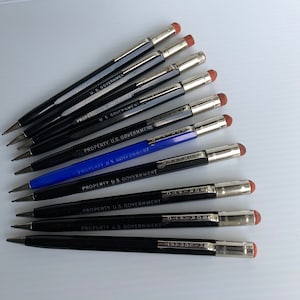 Vintage Lot of 8 Mechanical Pencils, U S Government Issued in the 1960s