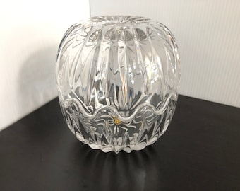 Vintage Zajeca Crystal Round 2-Piece Potpourri / Candy Dish / Trinket Box with Lid Made in Yugoslavia