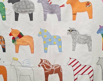 Vintage Ikea Dala Horse Print Fabric - Katarina Brieditis GUSTAVA Design