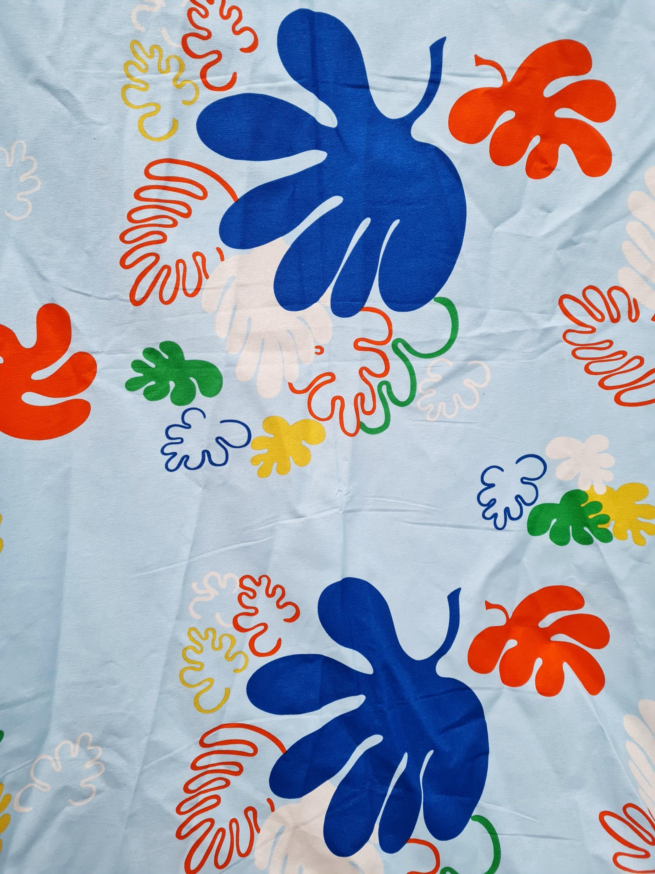 Vintage Sven Fristedt IKEA Fabric: Abstract Floral Cotton, 150cm Wide