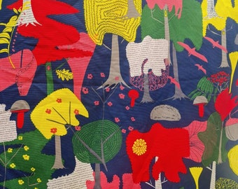 Tina Backman Ikea Fabric: Colorful Abstract Nature Print