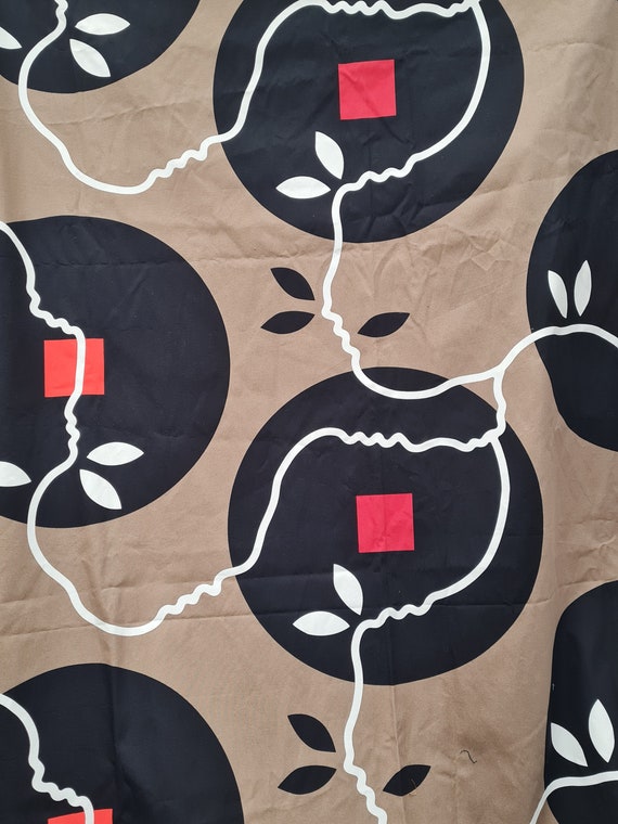 Vintage Sven Fristedt IKEA Cotton Fabric: Geometric Face Pattern