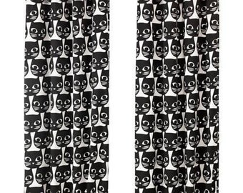 Mattram Ikea Curtains, Cats Print Curtain, Black and White