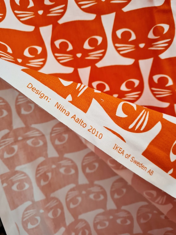 Mattram Ikea Fabric, Orange Cats Fabric - Etsy