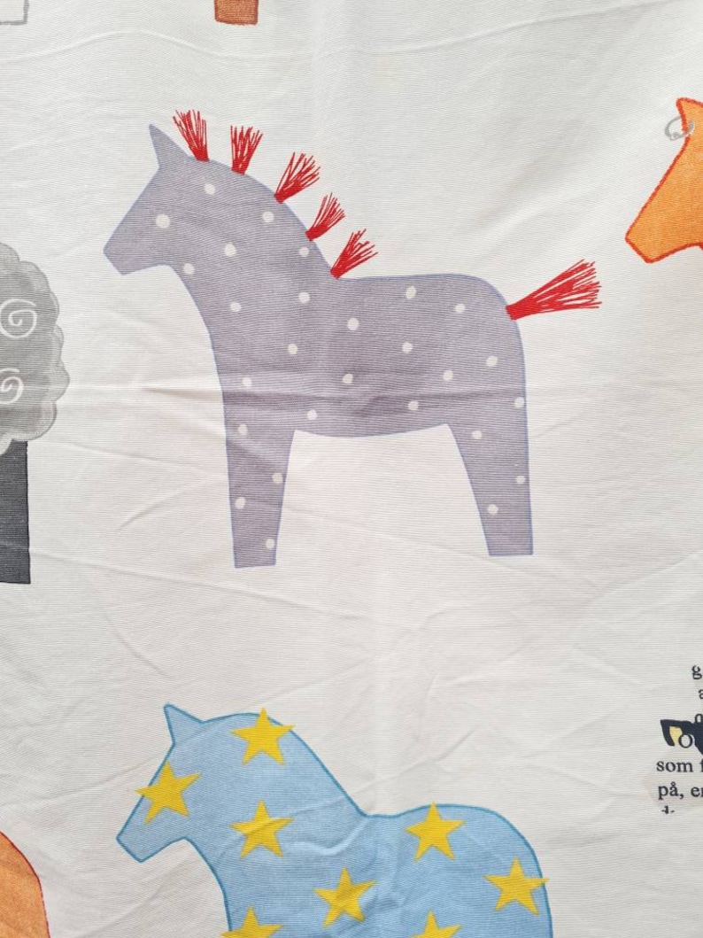 Horse Print Ikea Fabric Heavy Canvas Vintage Ikea Fabric Etsy