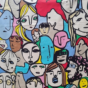 Curtain ikea fabric faces, vintage Ikea fabric, beckmans college of design