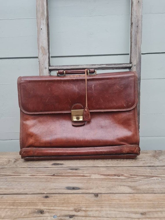 Vintage the Bridge Leather Bag Leather Top Handle Bag Laptop Leather Bag Etsy Canada