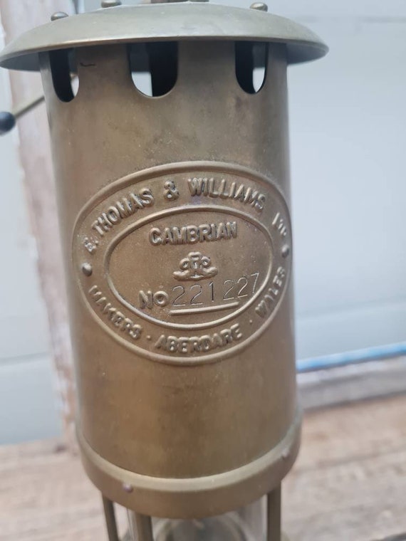 E. Thomas & Williams Miners Cambrian Brass Safety Lamp Type