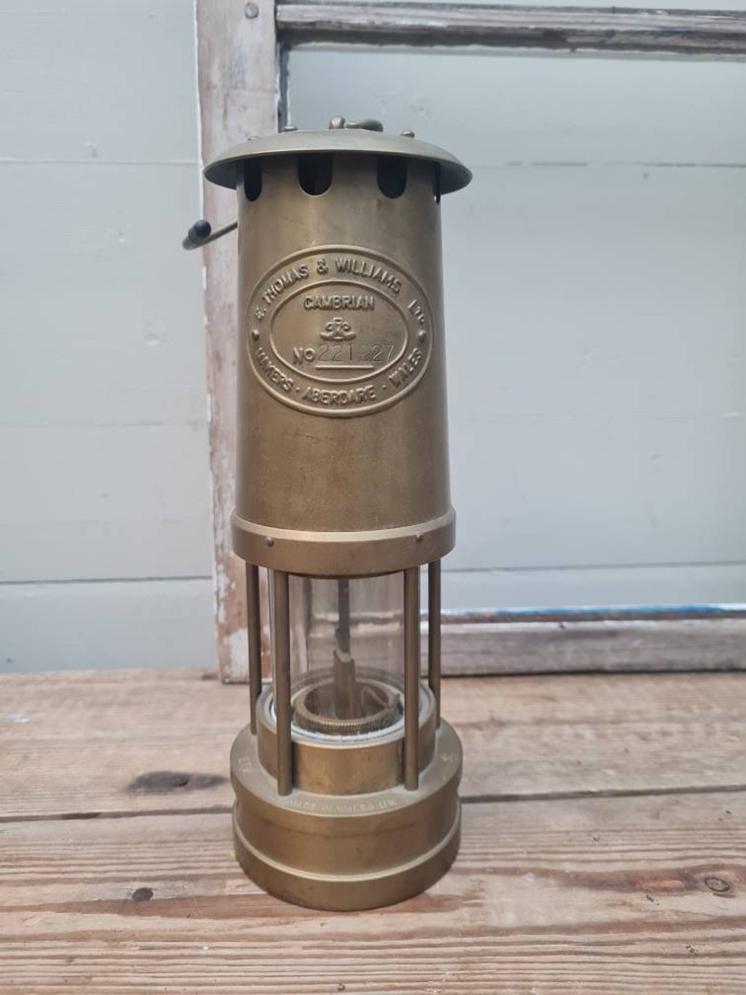 E. Thomas & Williams Miners Cambrian Brass Safety Lamp Type